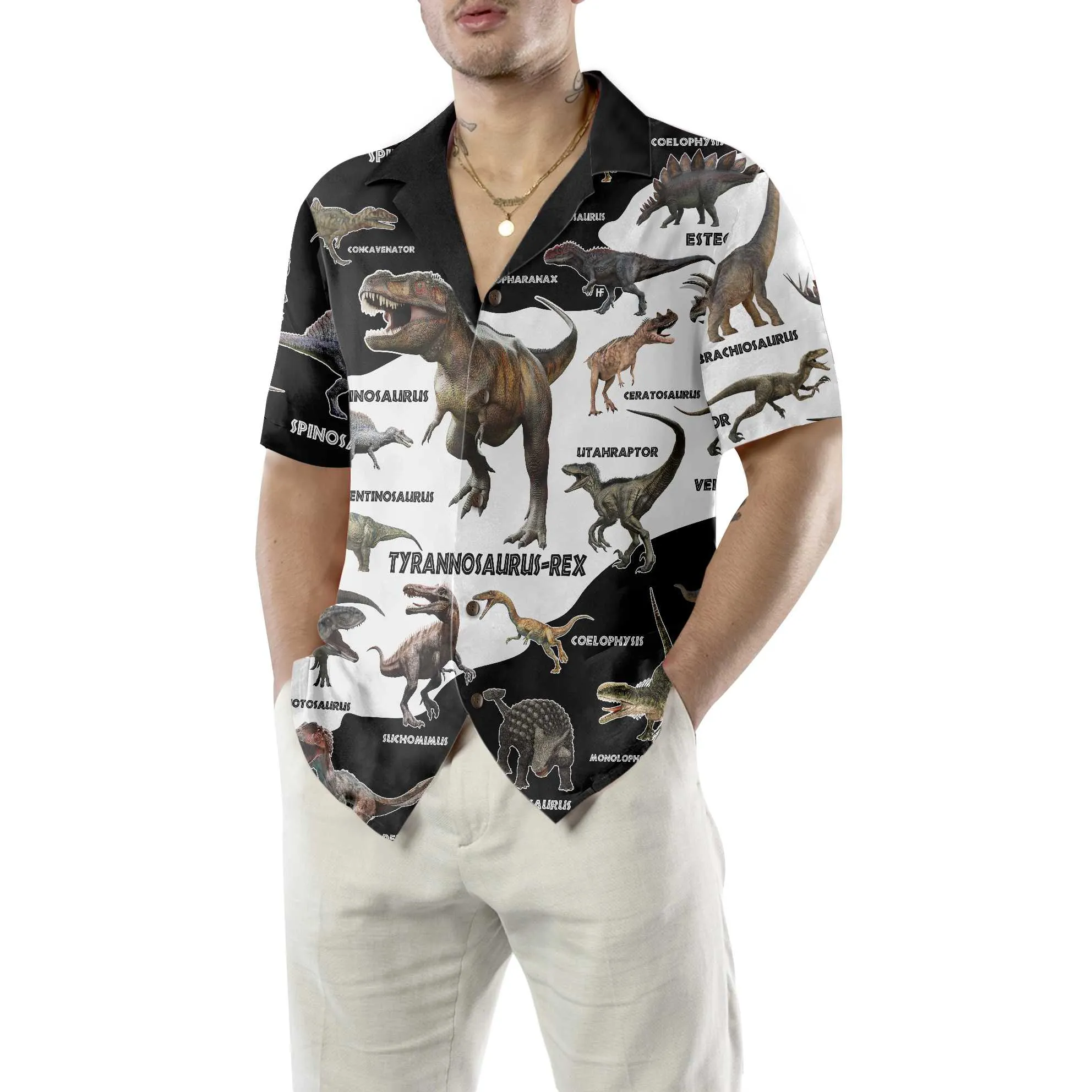 3D Dinosaur Hawaiian Shirt, Funny Dinosaur Shirt, Cool Printed Dino Shirt For Adults