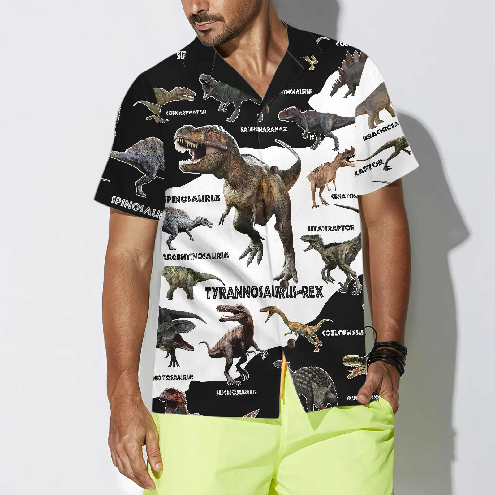 3D Dinosaur Hawaiian Shirt, Funny Dinosaur Shirt, Cool Printed Dino Shirt For Adults
