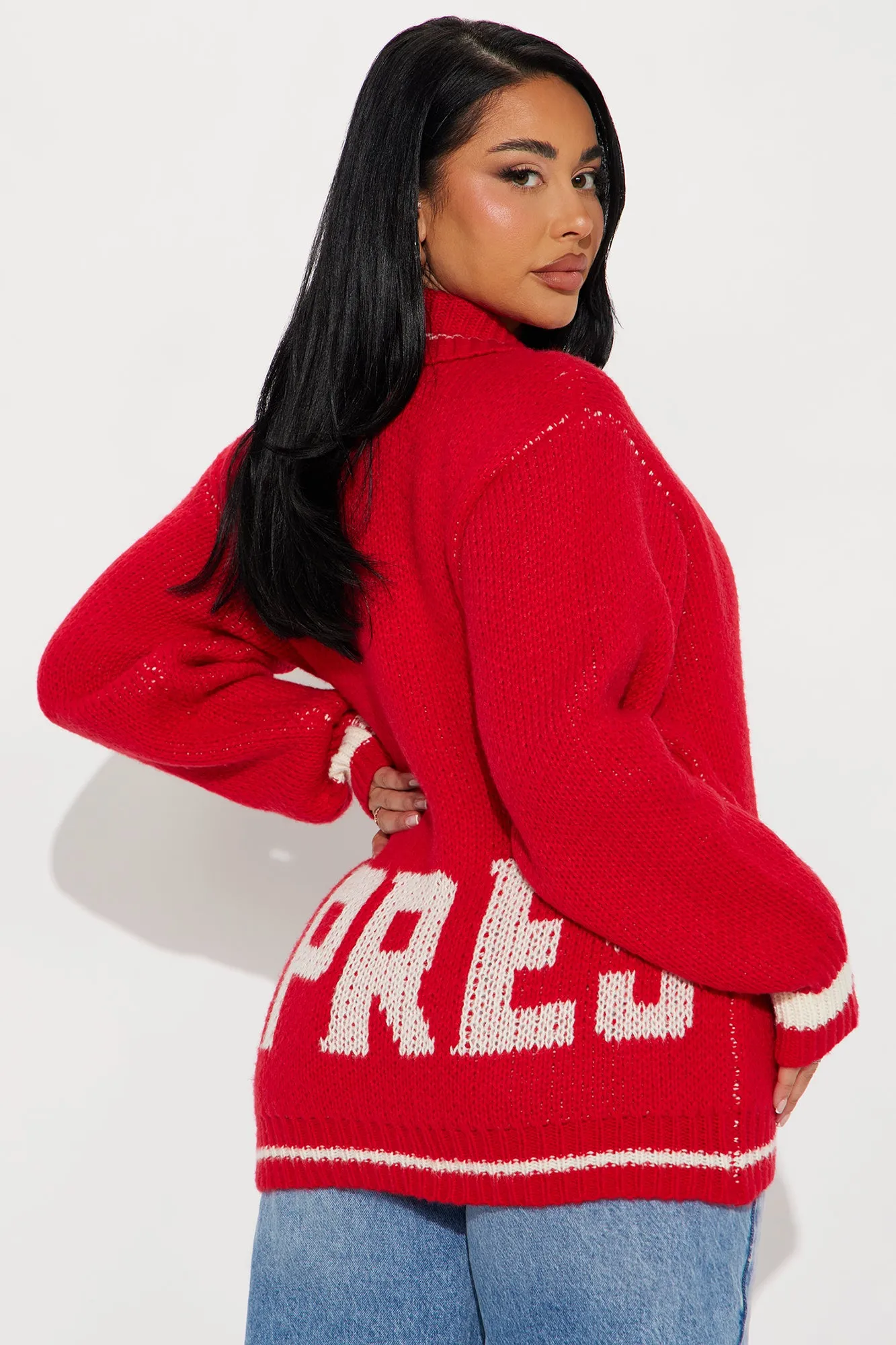 Apres Babe Sweater - Red/combo
