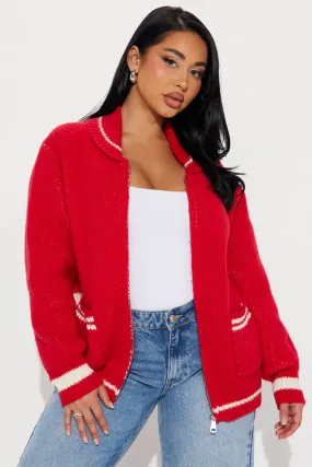 Apres Babe Sweater - Red/combo