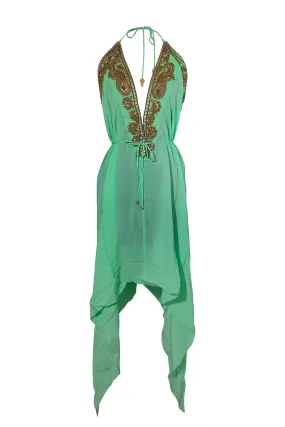 Artisan Scarf Dress in Solid Mint