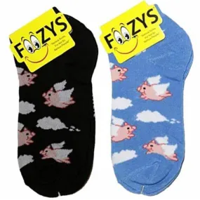 BLUE FLYING PIGS SHORT SOCKS