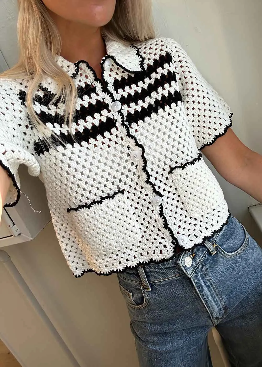 CAYLEY - Black Creme Crochet