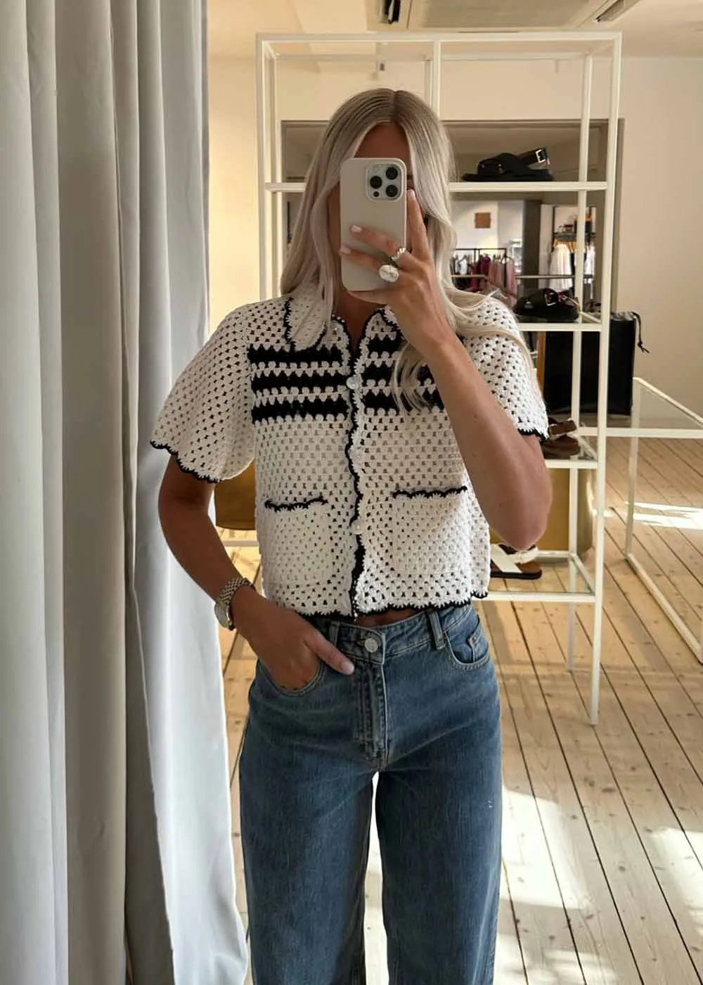 CAYLEY - Black Creme Crochet