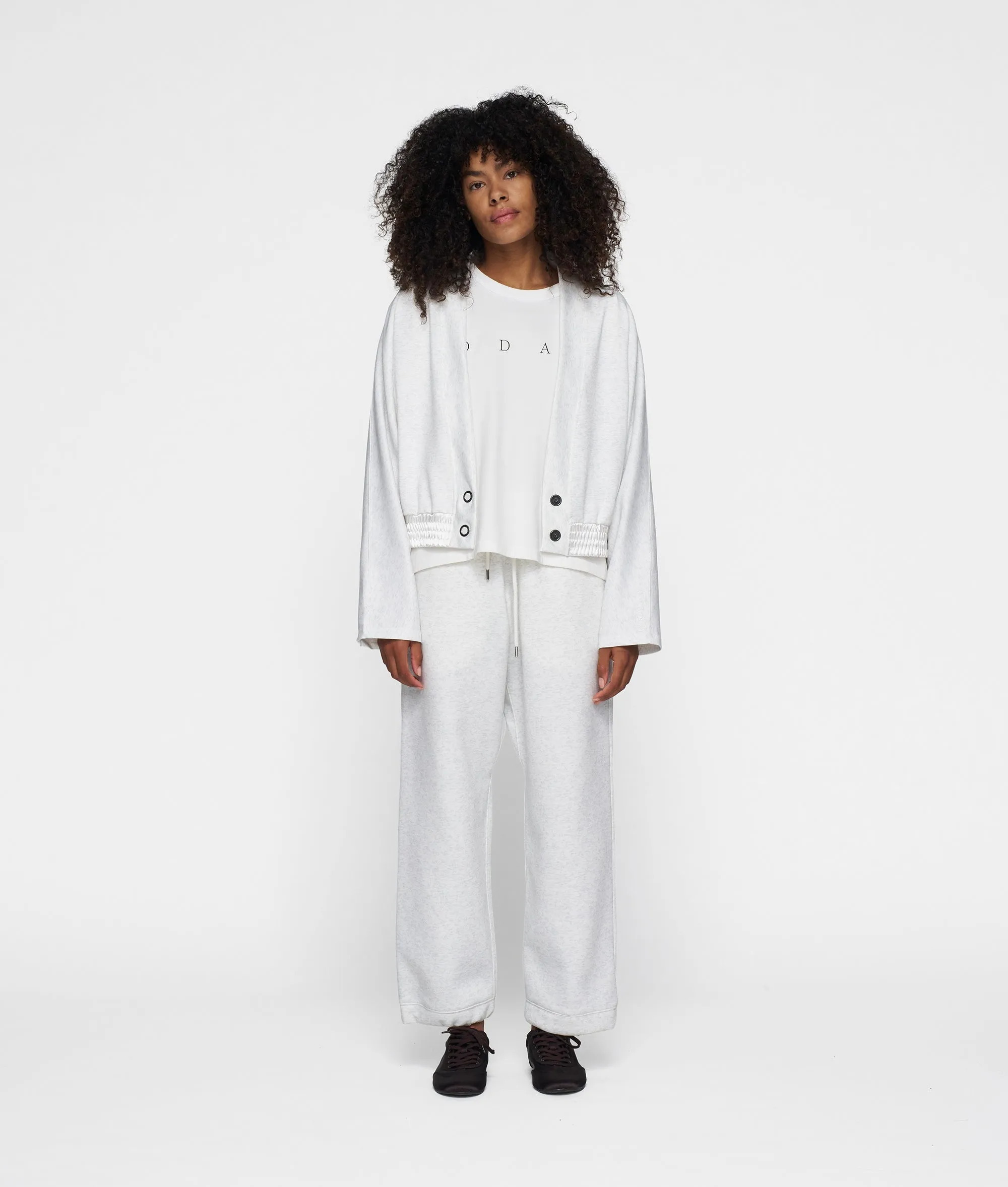 cropped cardigan neoprene | white melee
