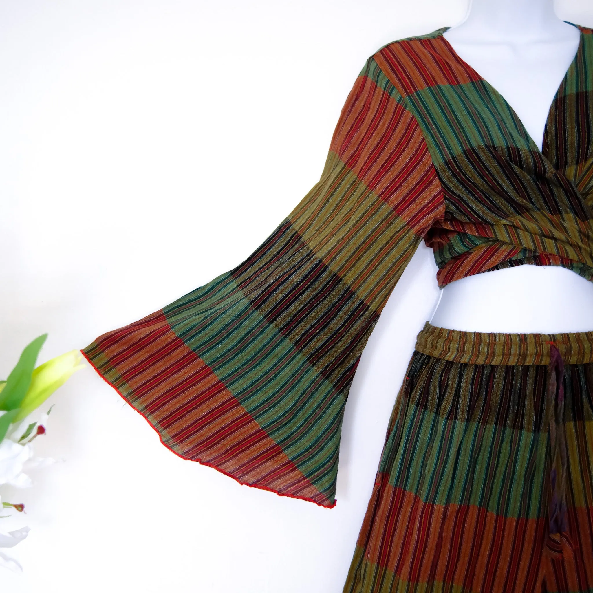 Dreamy Cotton Butterfly Sleeve Wrap Top