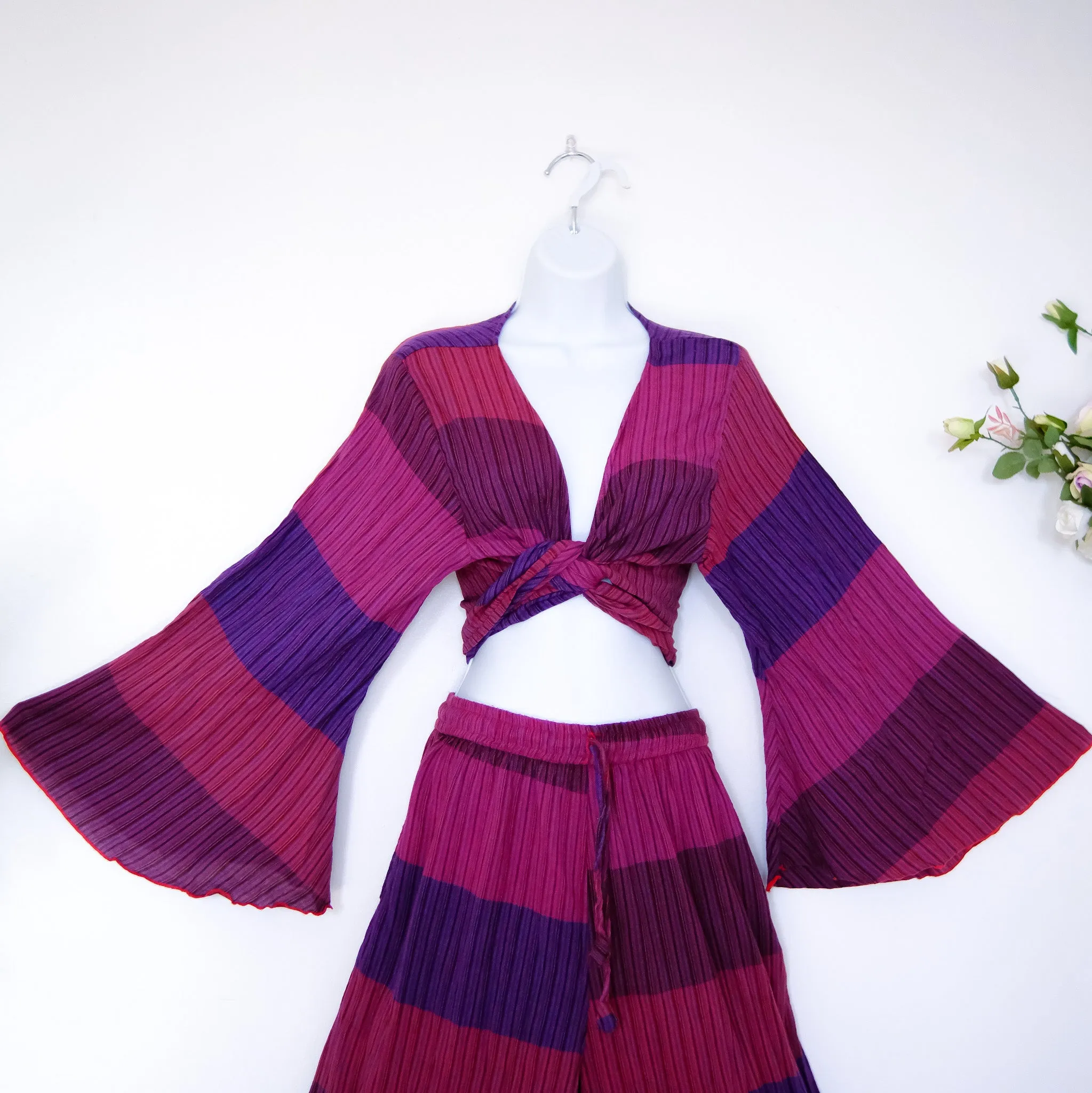 Dreamy Cotton Butterfly Sleeve Wrap Top