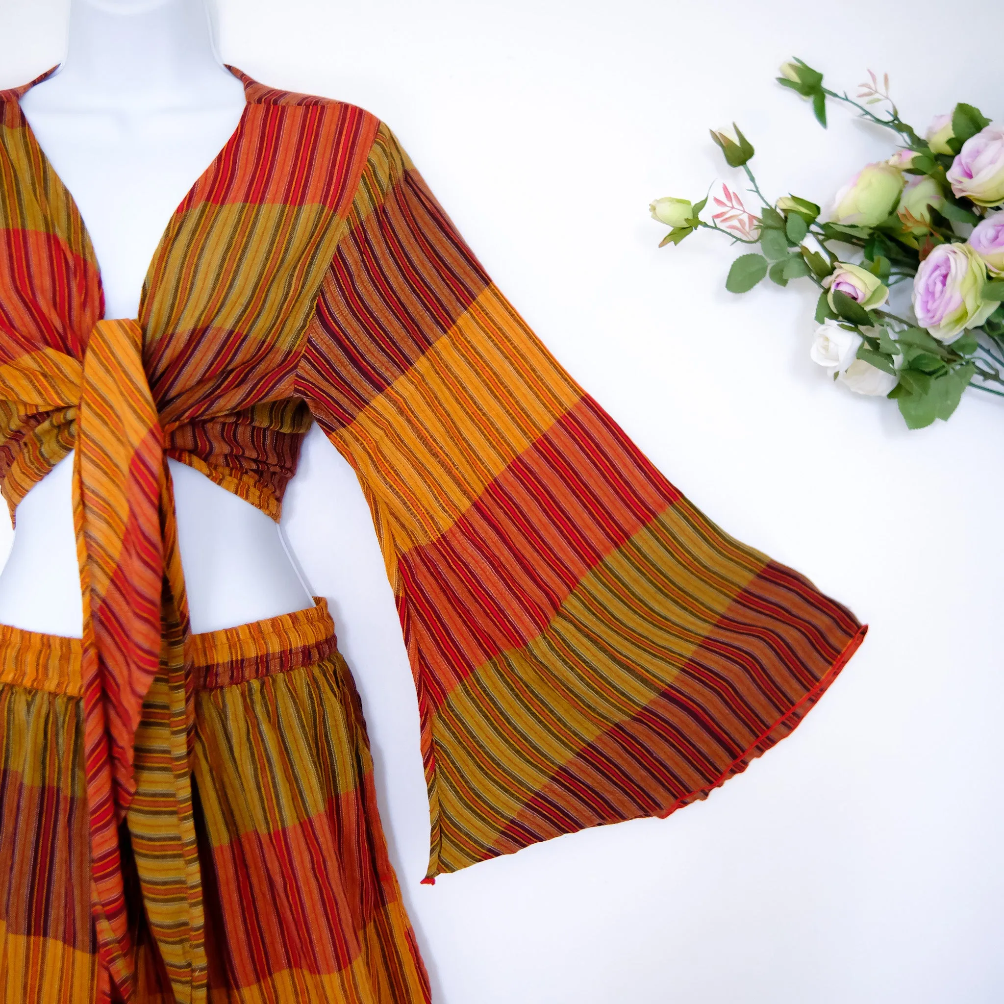 Dreamy Cotton Butterfly Sleeve Wrap Top