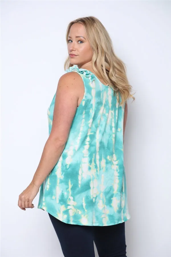 Emerald Green Tie Dye Plus Size Top