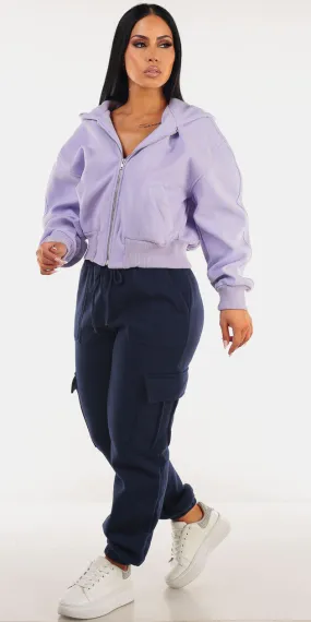 Lilac Fleece Sweatpants Outfit
