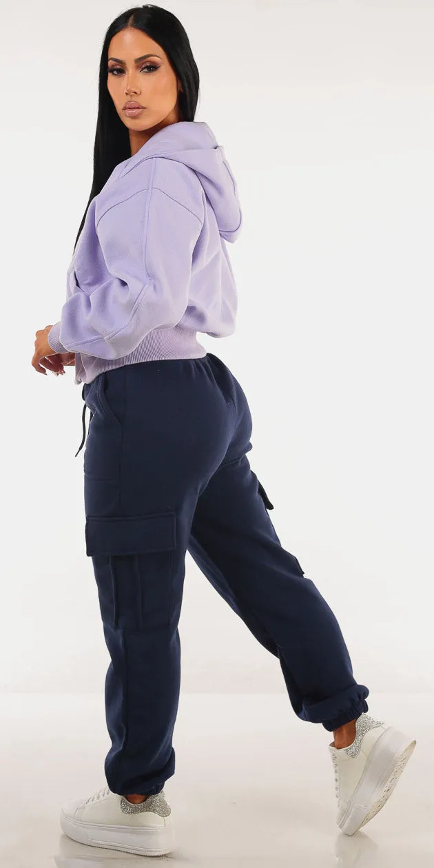 Lilac Fleece Sweatpants Outfit
