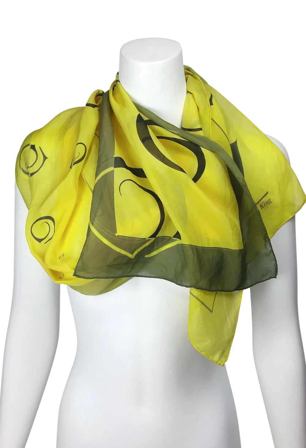 Long Ombre Logo Silk Scarf, more colours