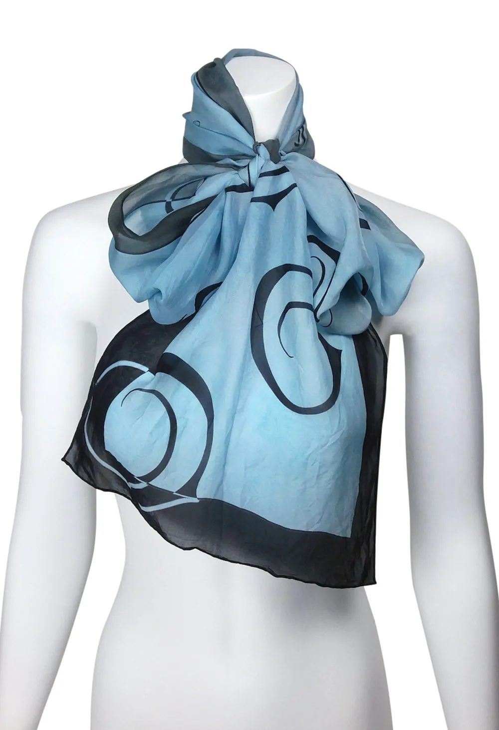 Long Ombre Logo Silk Scarf, more colours