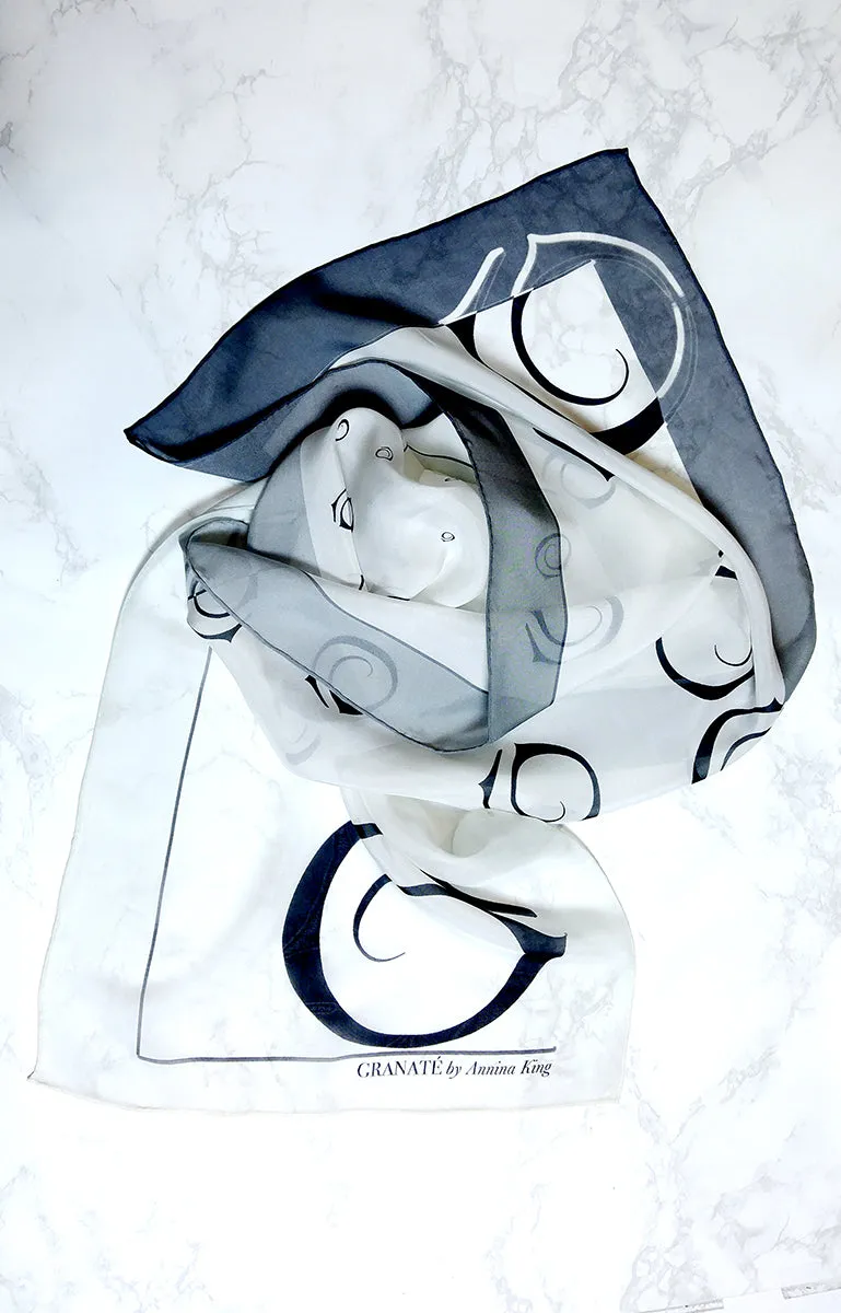 Long Ombre Logo Silk Scarf, more colours