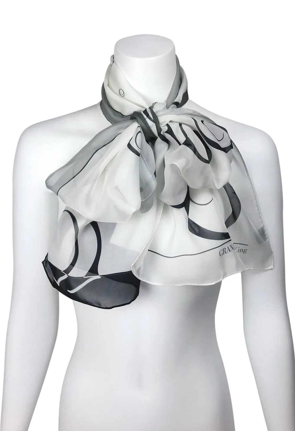 Long Ombre Logo Silk Scarf, more colours