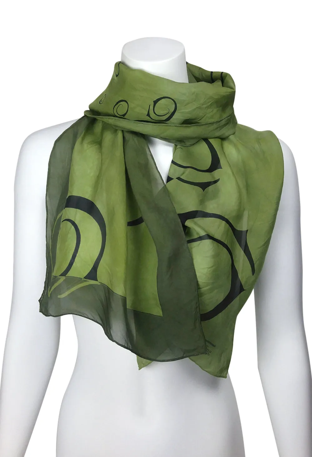 Long Ombre Logo Silk Scarf, more colours