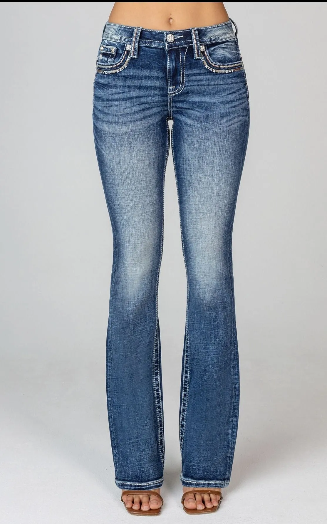 Miss Me Rustic Stitch Bootcut Jeans