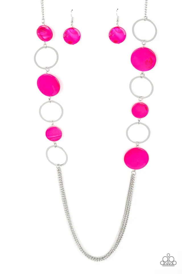 Paparazzi Necklace ~ Beach Hub - Pink