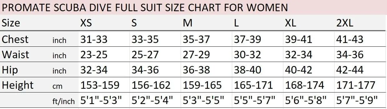 Promate 5/3mm Women's Hooded Vest for Scuba Dive, Snorkeling - DS352