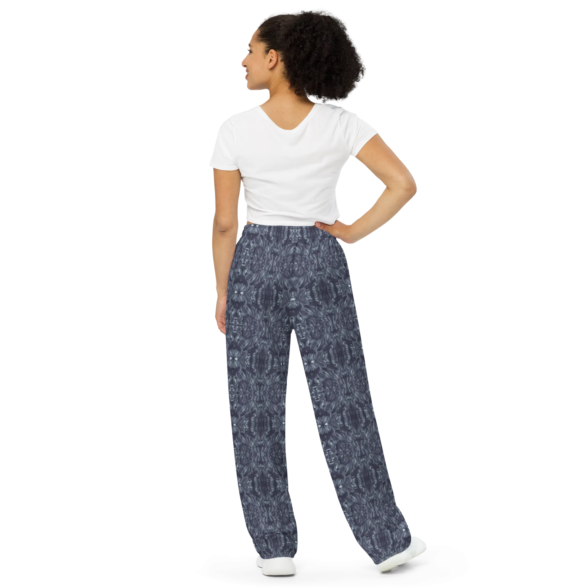 Recursia Bohemian Dream Women's Wide Leg Pants In Blue