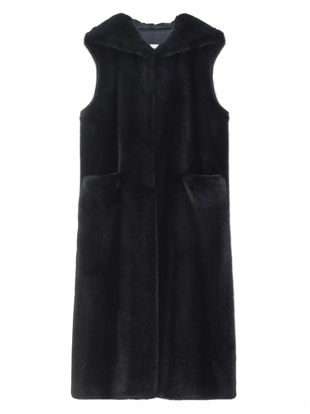 [REFURB] FAUX FUR LAON HOODED MAXI VEST