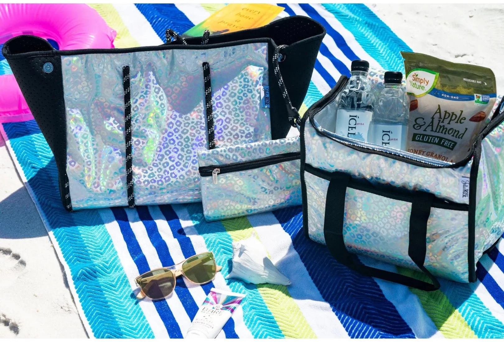 The Beth - White Leopard Neoprene Cooler