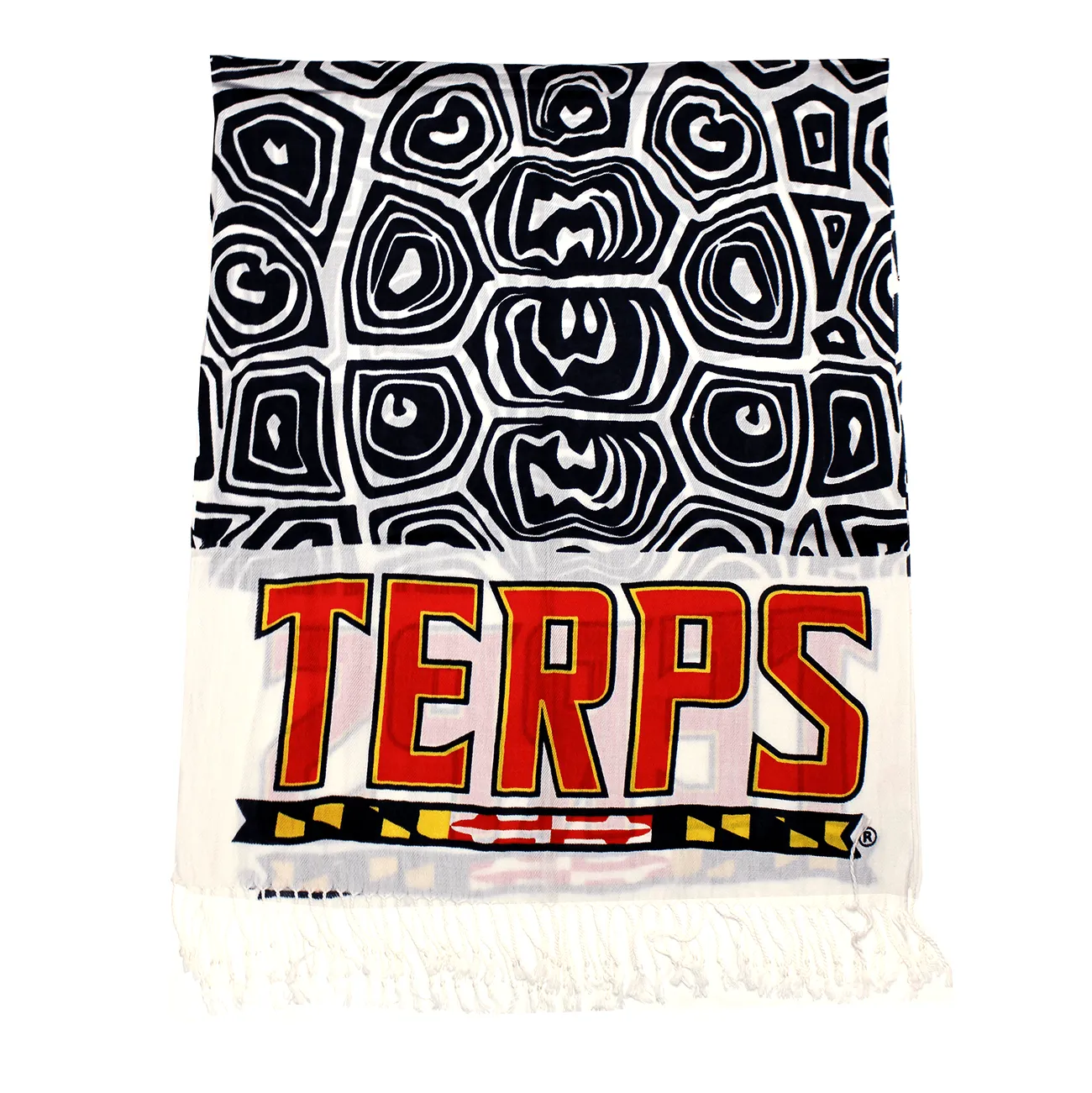 UMD Terps & Turtle Shell (White & Black) / Scarf